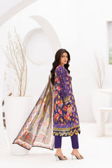 Gull-e-Noor MFDS-D4-GN-3P-01 Slub Lawn Three Piece