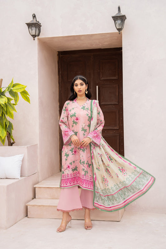 Salwa MFDS-E4-SA-3P-04 Cross Slub Lawn Three Piece