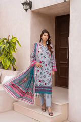 Salwa MFDS-E4-SA-3P-08 Cross Slub Lawn Three Piece