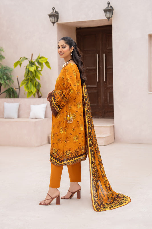 Salwa MFDS-E4-SA-3P-07 Cross Slub Lawn Three Piece